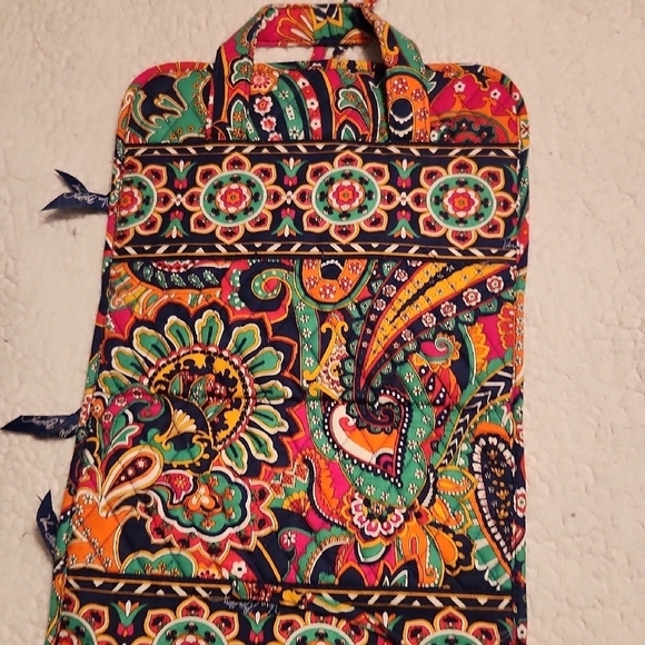 Vera Bradley Neon Paisley Floral Print Makeup Travel Hanging Bag - Picture 9 of 14